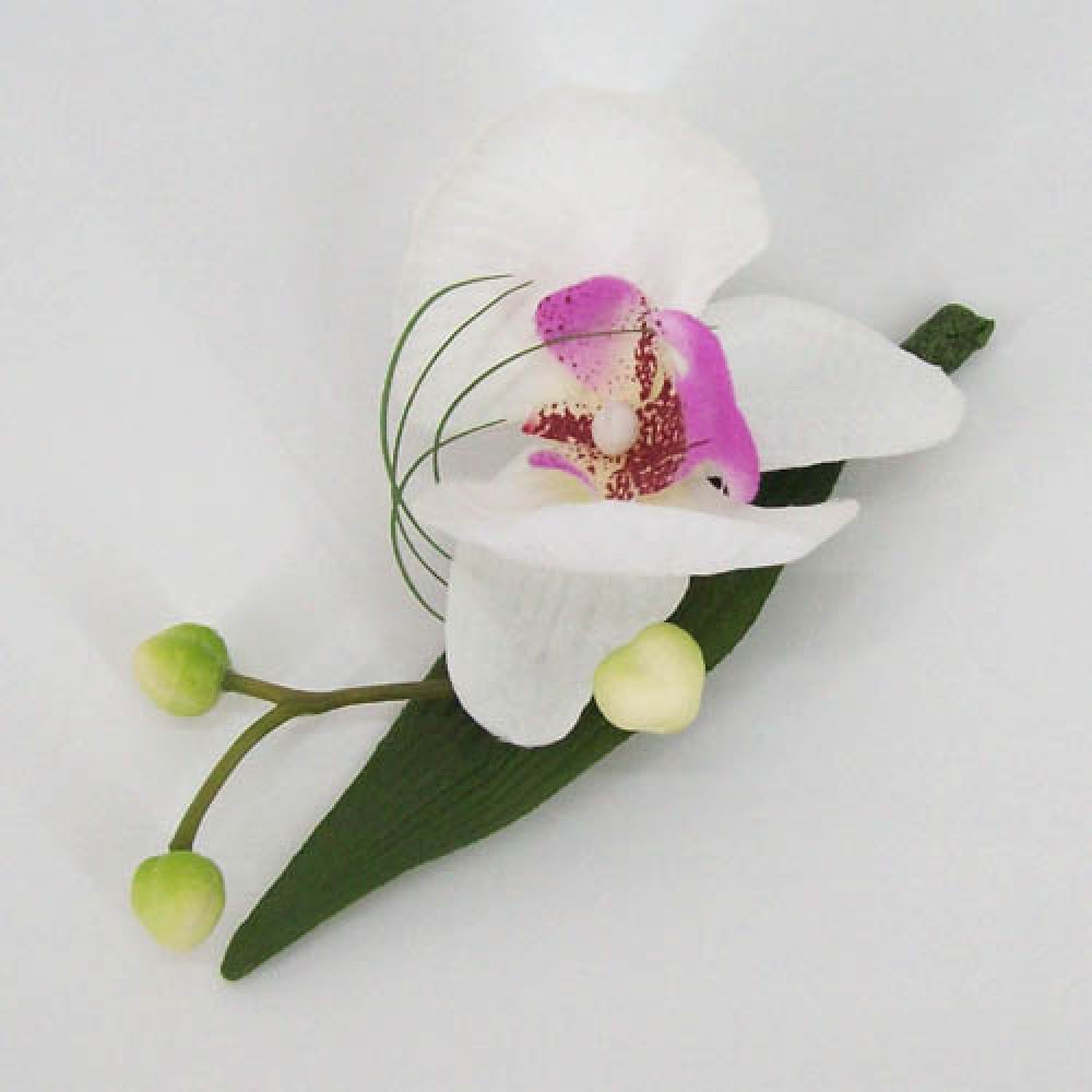 Artificial Orchid Boutonniere Buttonhole Artificial Wedding Flowers 